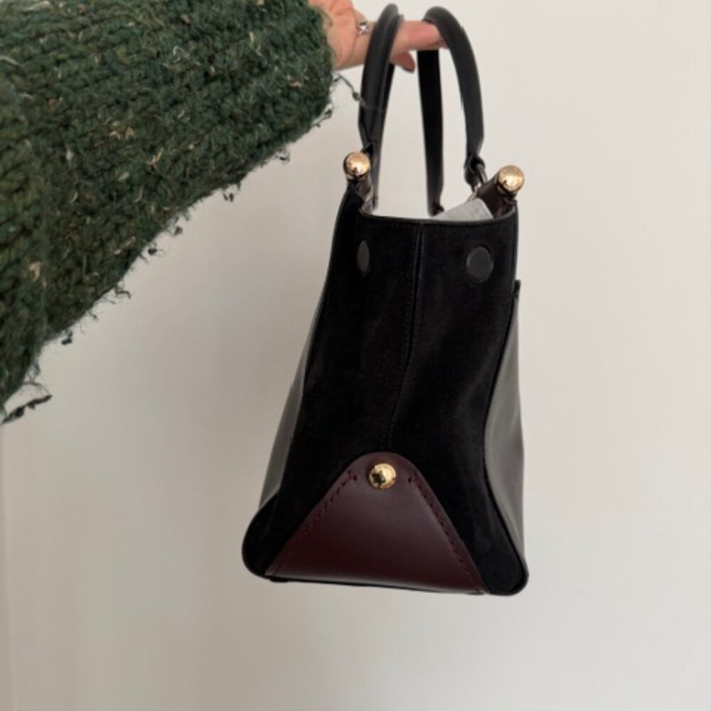 Coach Grace Bag In Maroon and Black Leathers - Picture 4 of 7